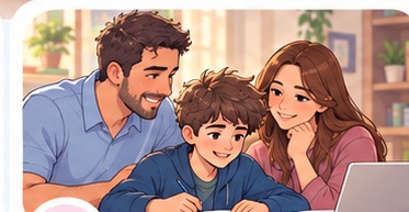 Parents accompagnant leur enfant