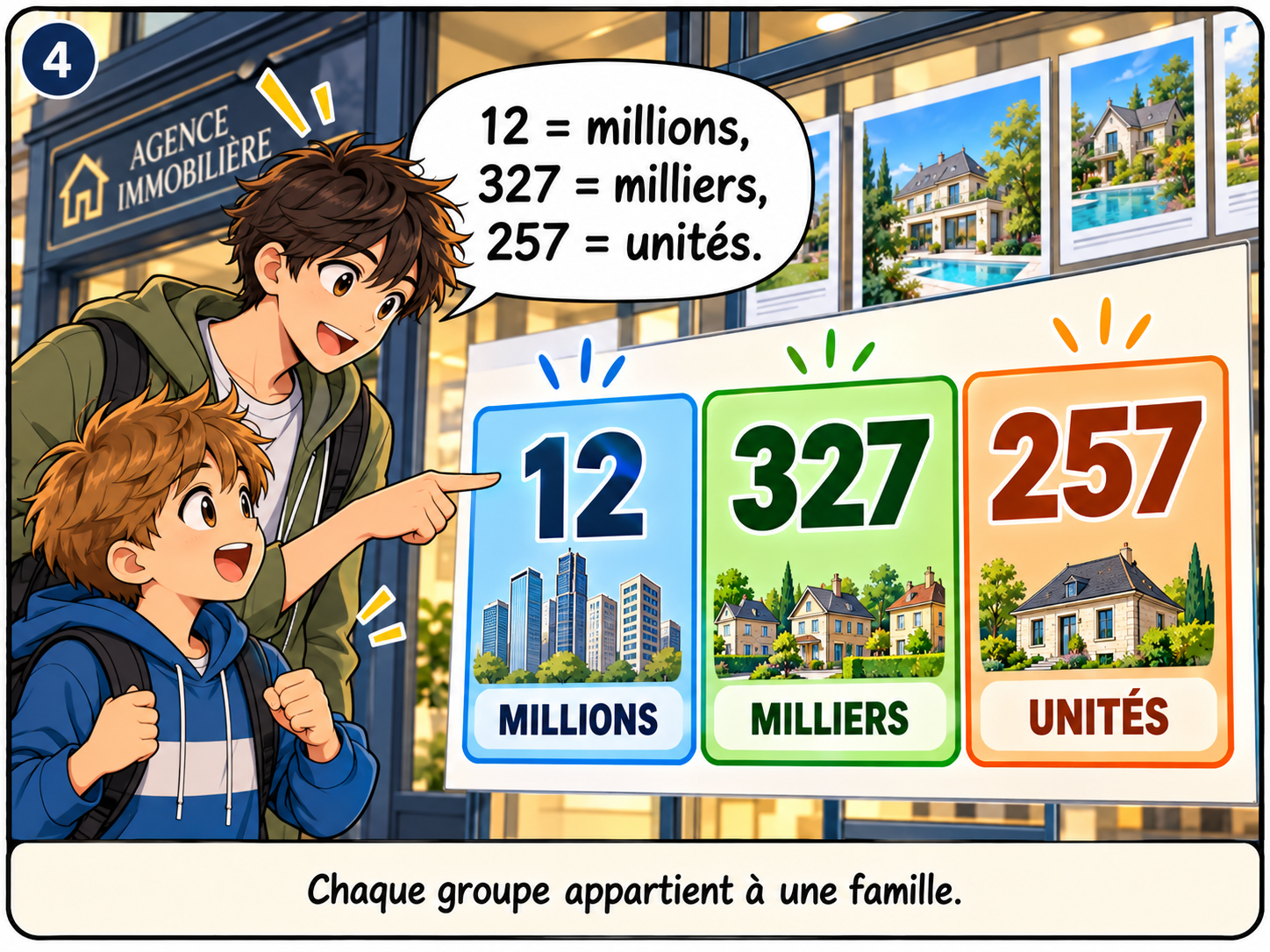 Les familles millions milliers unités