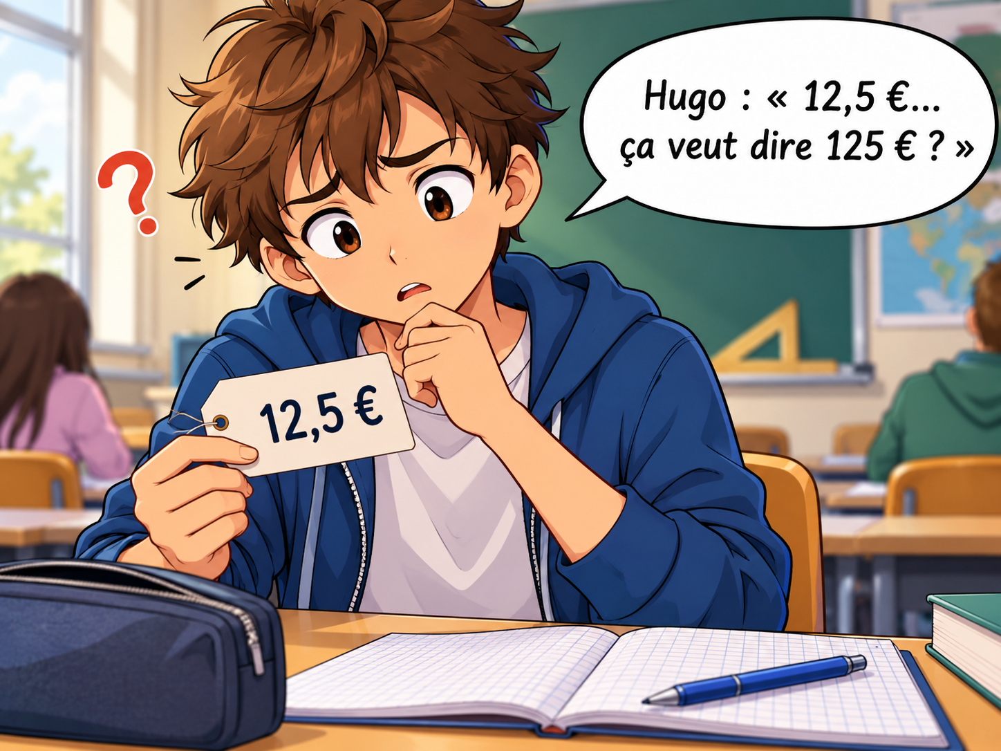 Hugo confond 12,5 € et 125 €